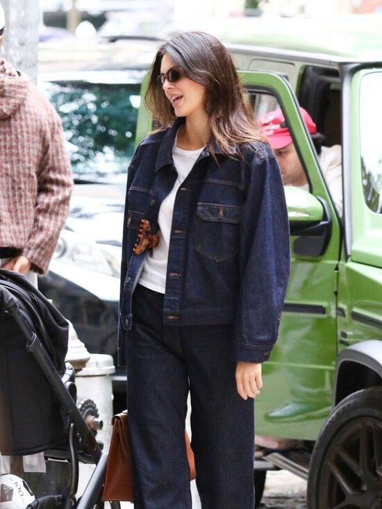 Ag Adriano Goldschmied Jackets & Blazers - AG $298 EmRata Collab Dark Blue Denim Jacket